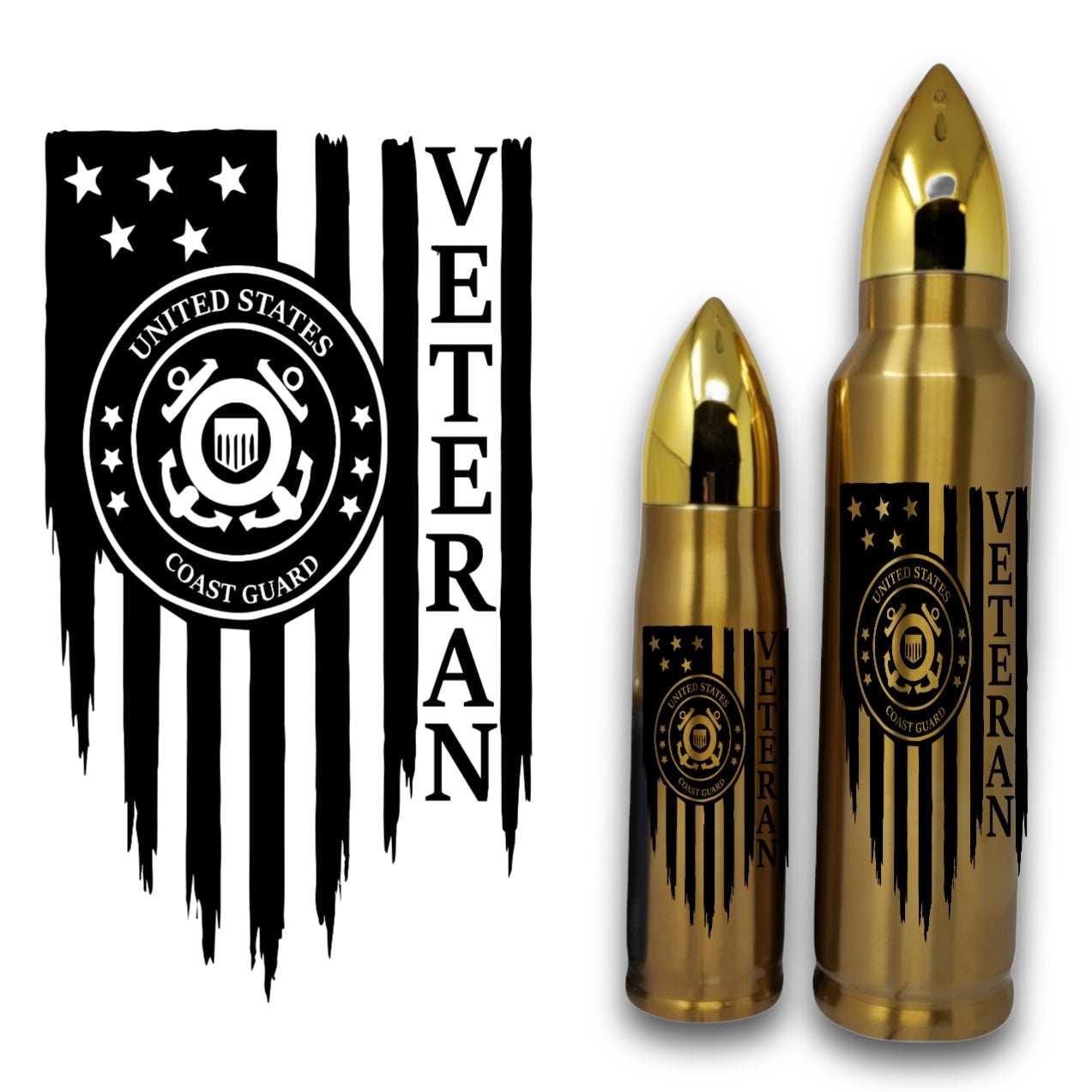 US Coast Guard Veteran Bullet Thermos Tumbler - Bullet