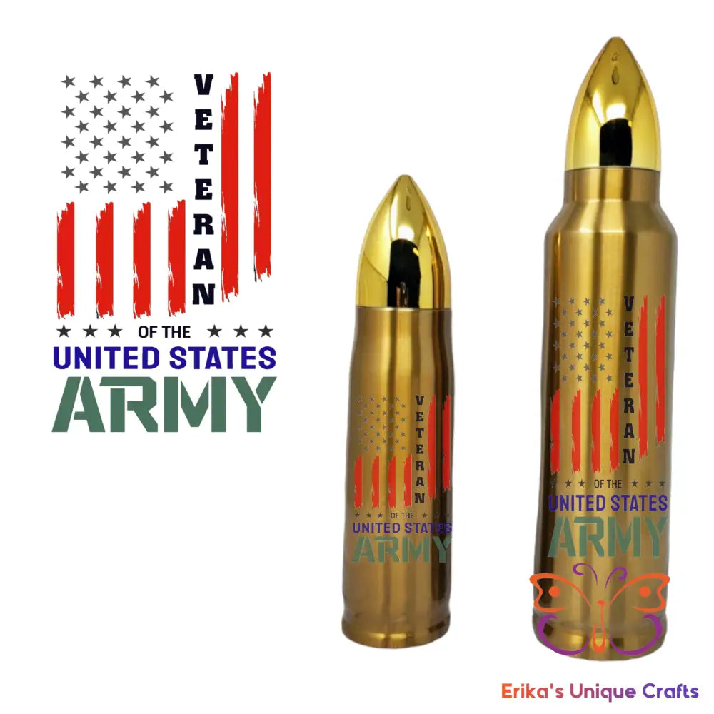 Veteran of the US Army Bullet Thermos Tumbler Bullet Thermos
