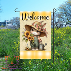 Welcome Vintage Bunny Flag Garden Flag