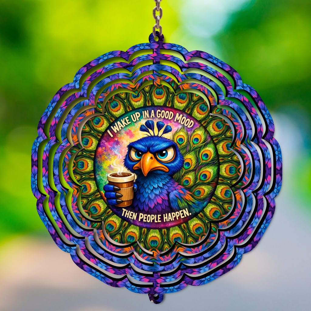 I Wake Up In A Good Mood Then People Happen Wind Spinner
