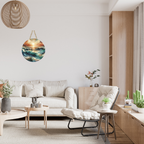Watercolor Sea Round Hanging Door Sign - Door Sign