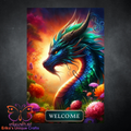 Welcome Dragon Garden Flag