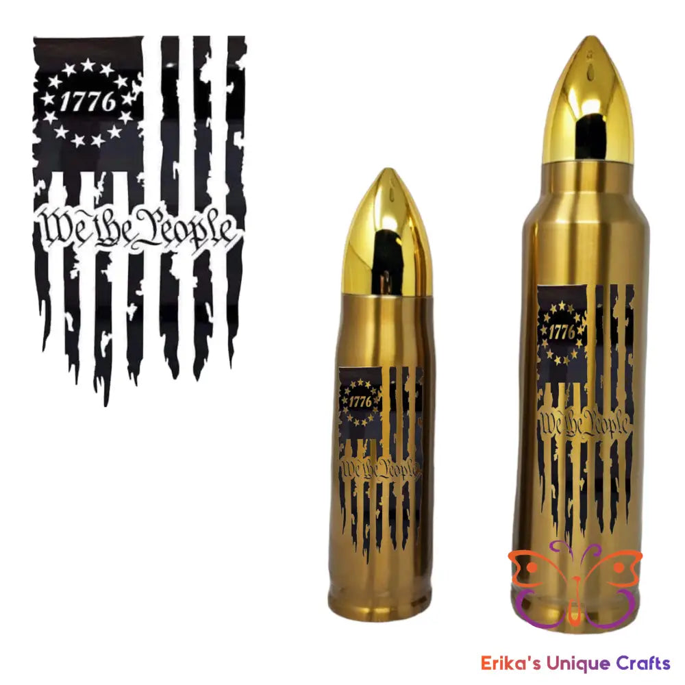 We The People 1776 Flag Bullet Thermos