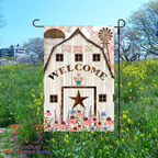 Primitive Welcome Barn Garden Flag - Garden Flag
