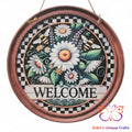 Welcome Bees and Daisies Round Hanging Door Sign Door Sign