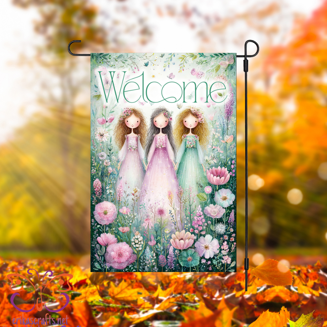 Welcome Fairies Garden Flag