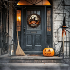 Halloween Welcome Jack Glow In The Dark Metal Round Hanging Door Sign