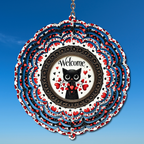 Welcome Kitty Hearts Wind Spinner