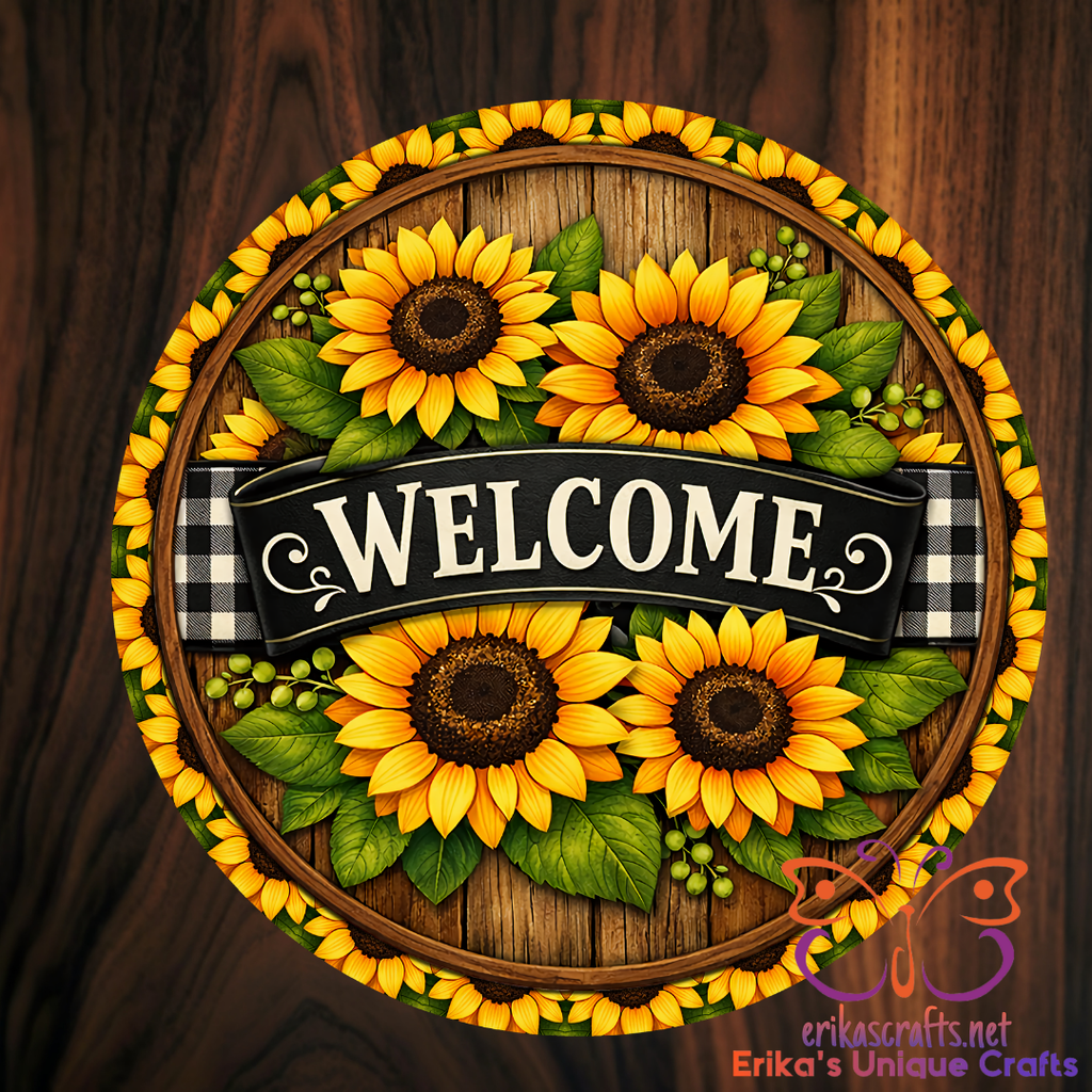 Welcome Sunflowers Door Sign