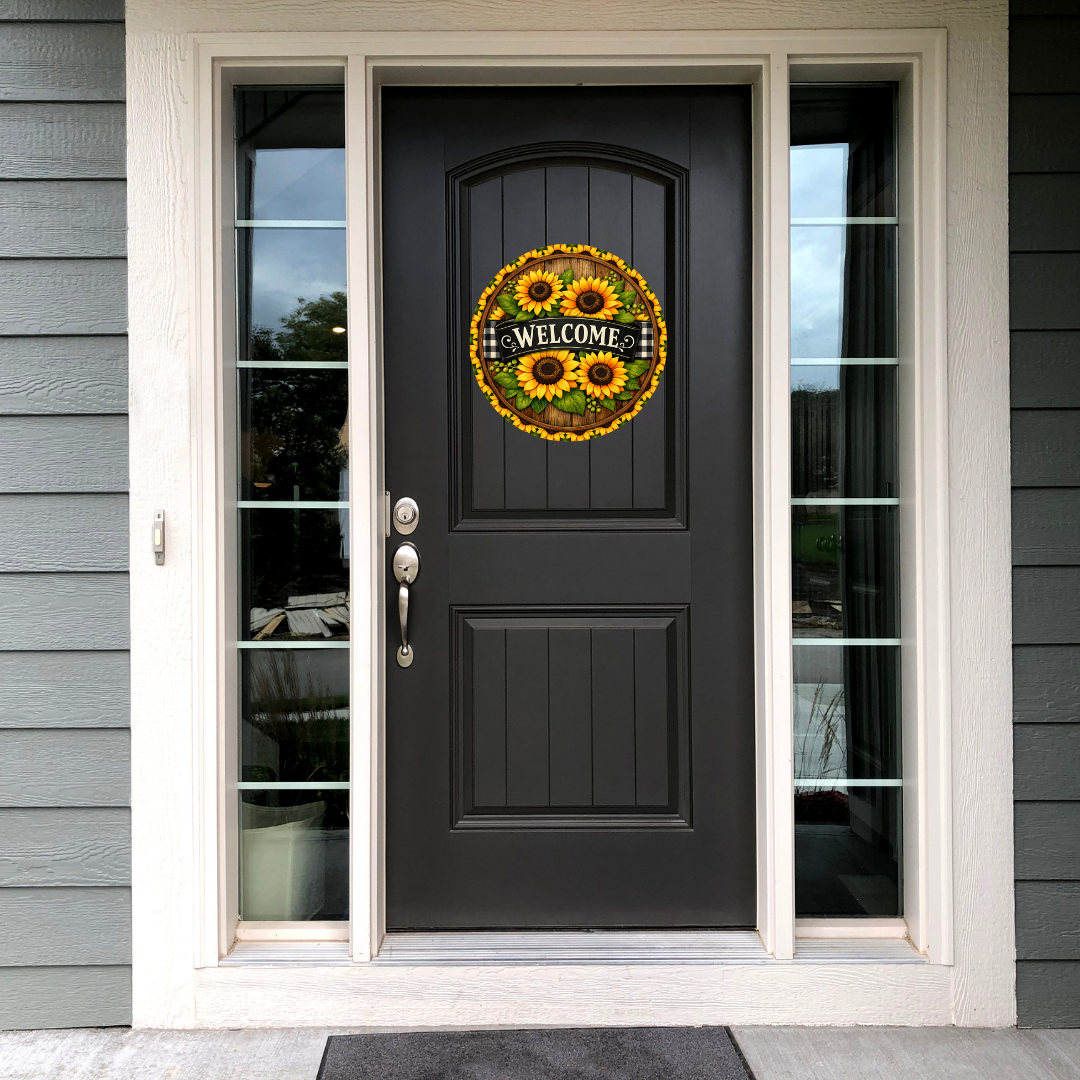 Welcome Sunflowers Door Sign
