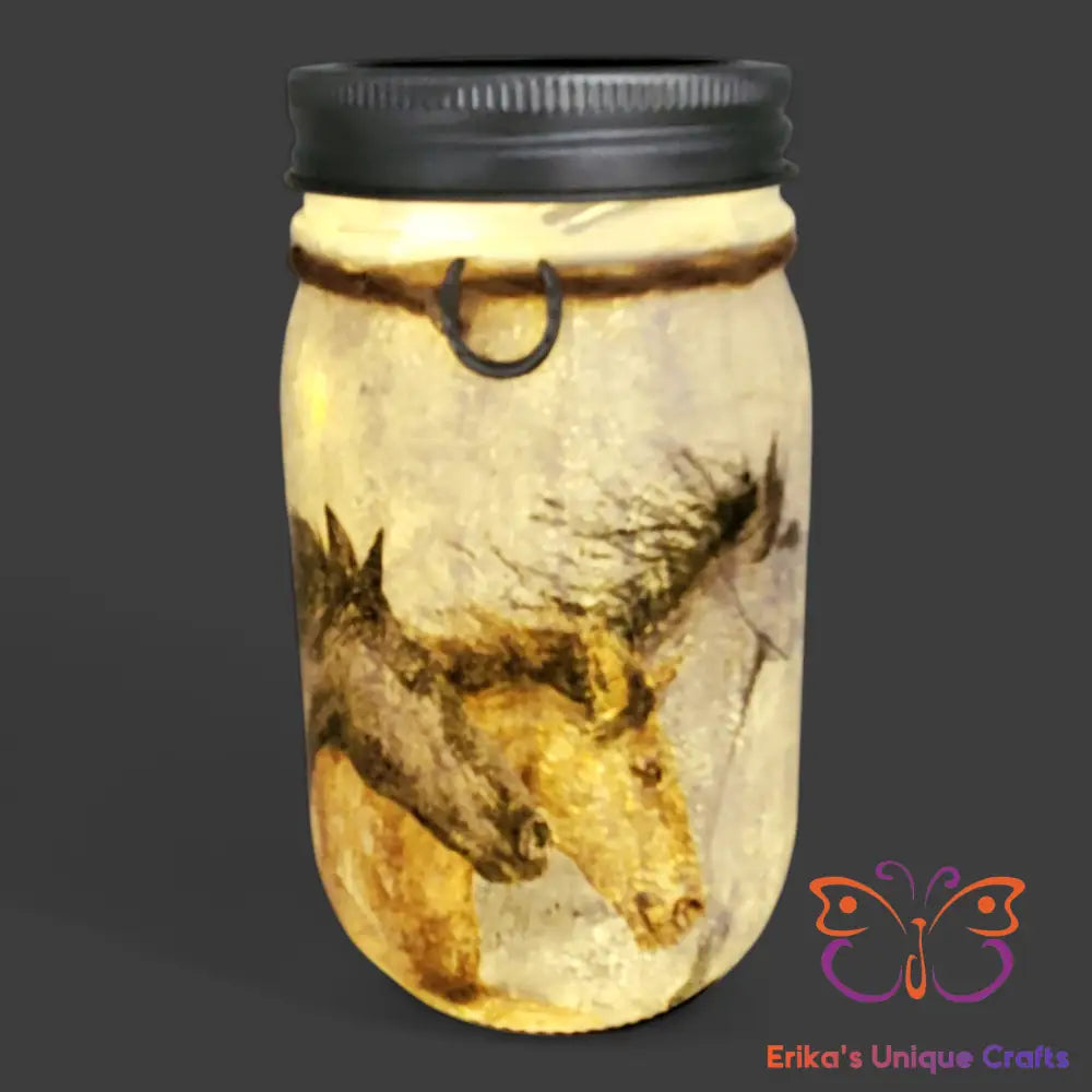 Wild Horses Mason Jar Solar Lights Mason Jar