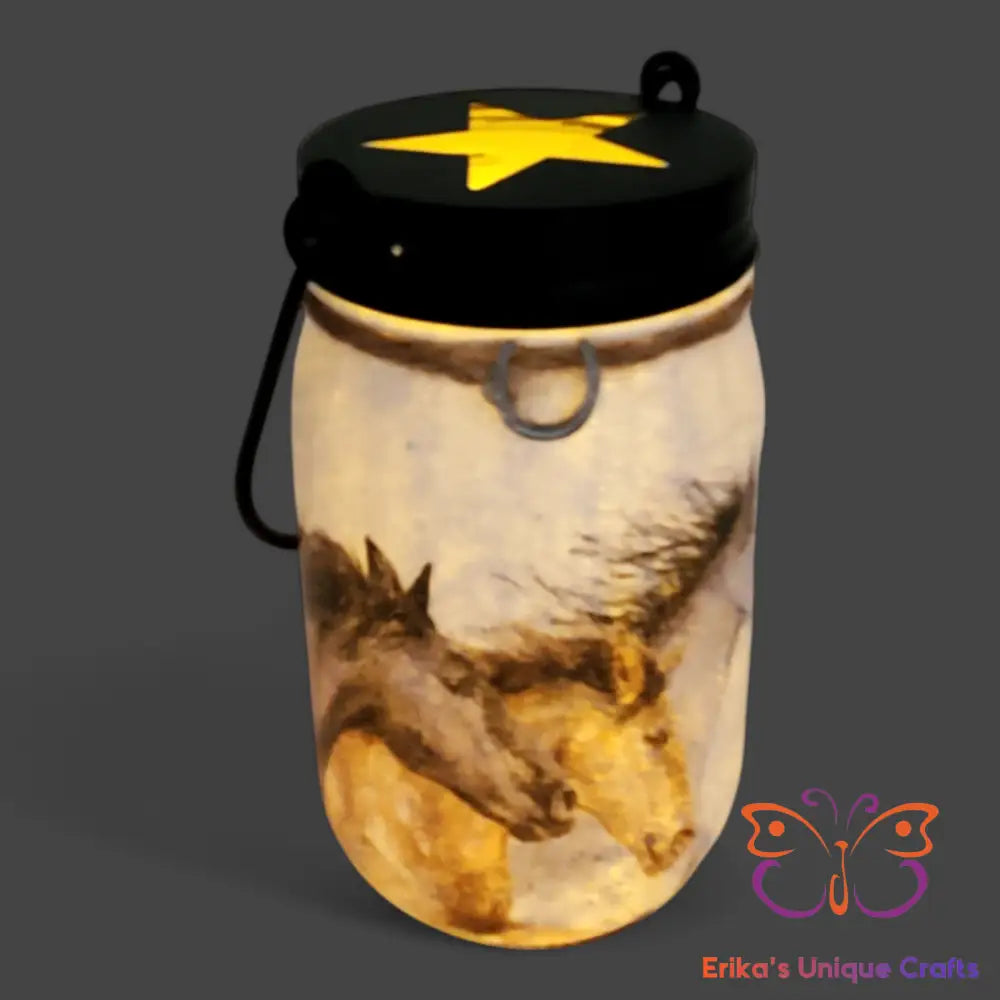 Wild Horses Mason Jar Tealight Hanger Mason Jar