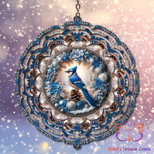 Winter Bluejay Wind Spinner Wind Spinner