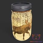 Winter Moose Mason Jar Solar Lights Mason Jar