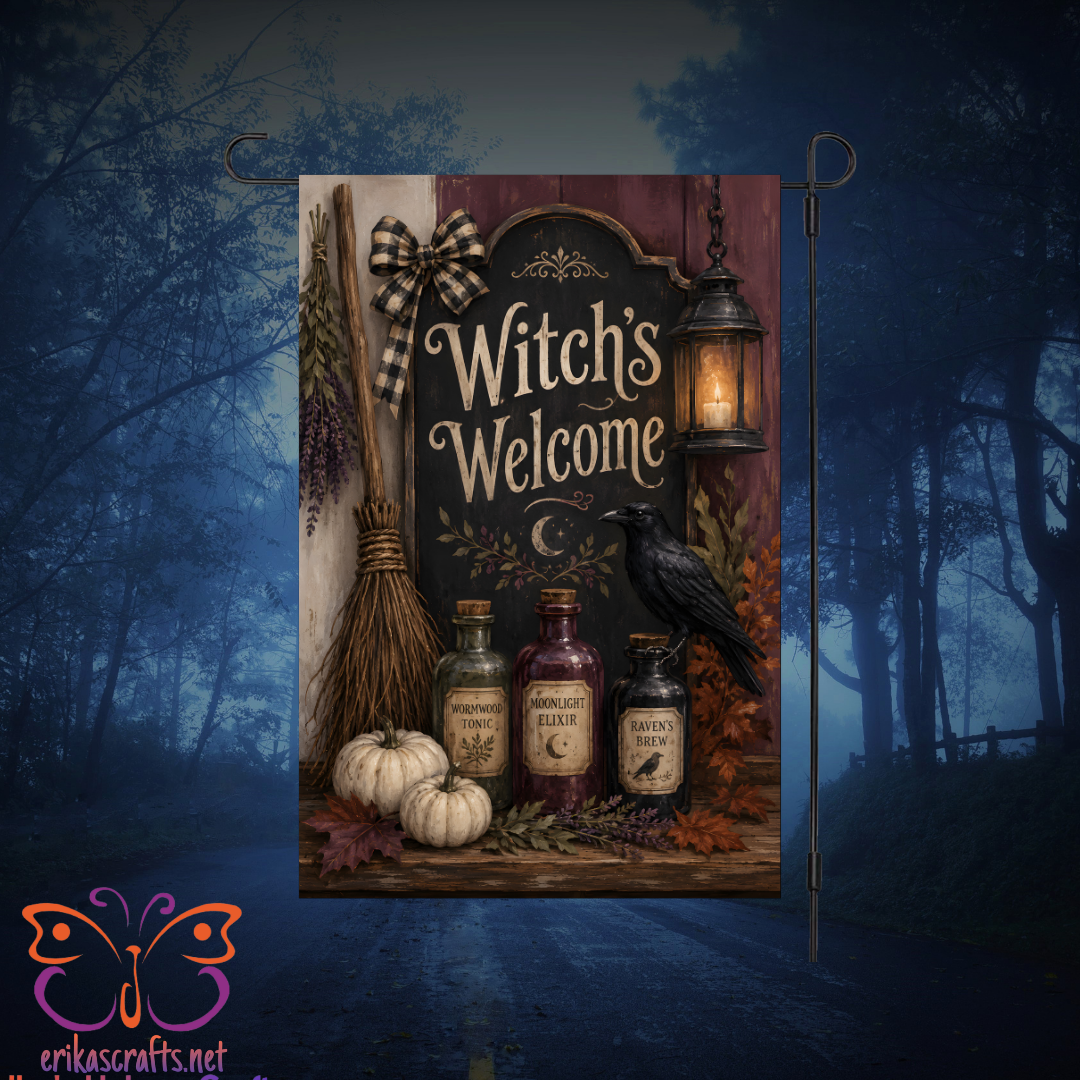Witches Welcome Garden Flag
