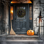 Wicked Witch and Grump Toad Metal Halloween Metal Door Sign
