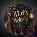 Witch's Welcome Halloween Round Metal Door Sign