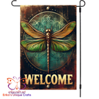 Welcome Dragonfly Garden Flag