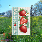 Strawberry Welcome Garden Flag