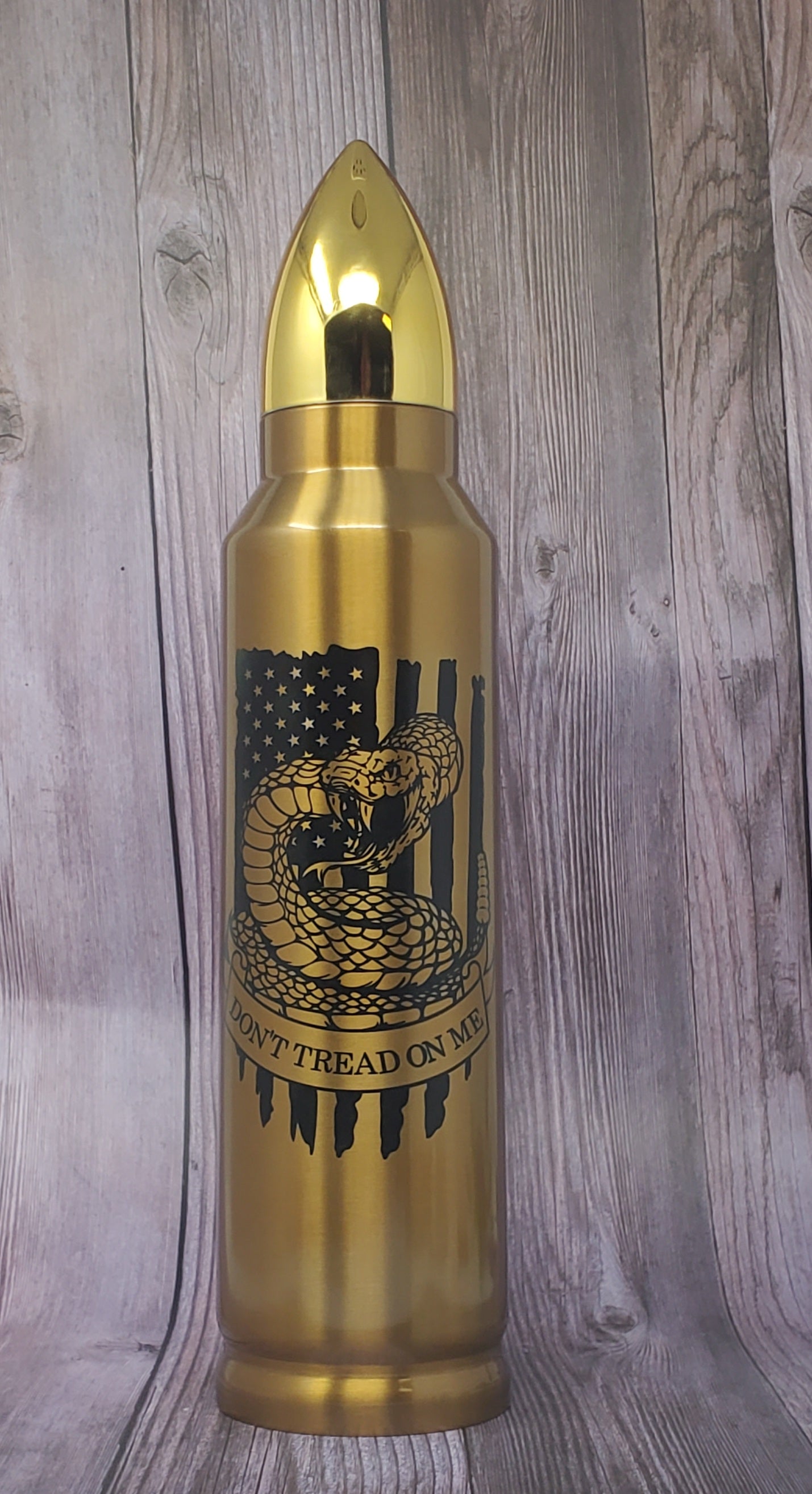Don't Tread On Me  Bullet Thermos - Erikas Crafts