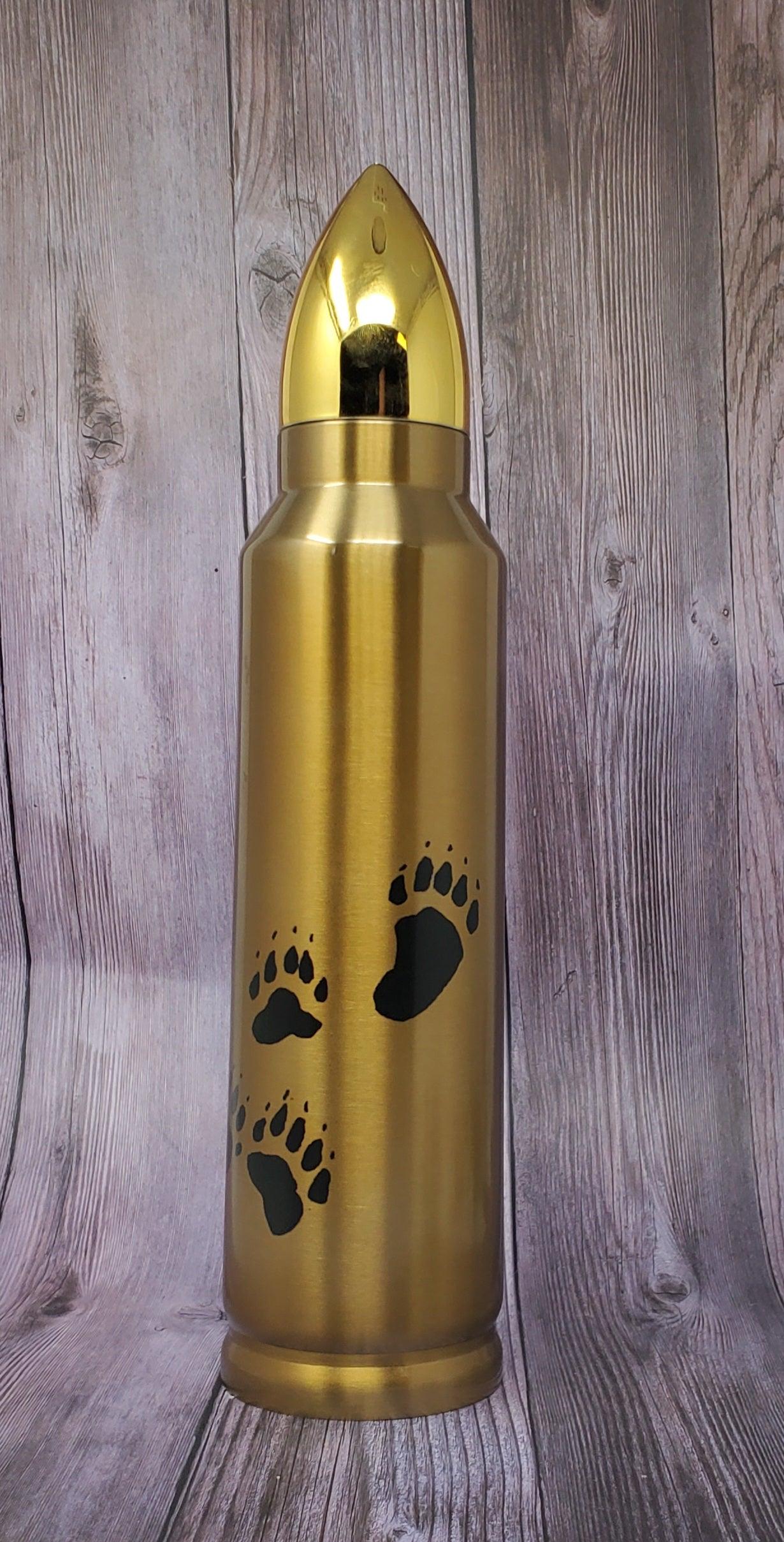 Roaring Bear and Tracks Bullet Thermos - Erikas Crafts