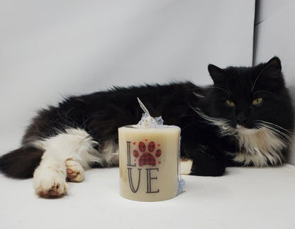 Love Paw Beeswax Candle