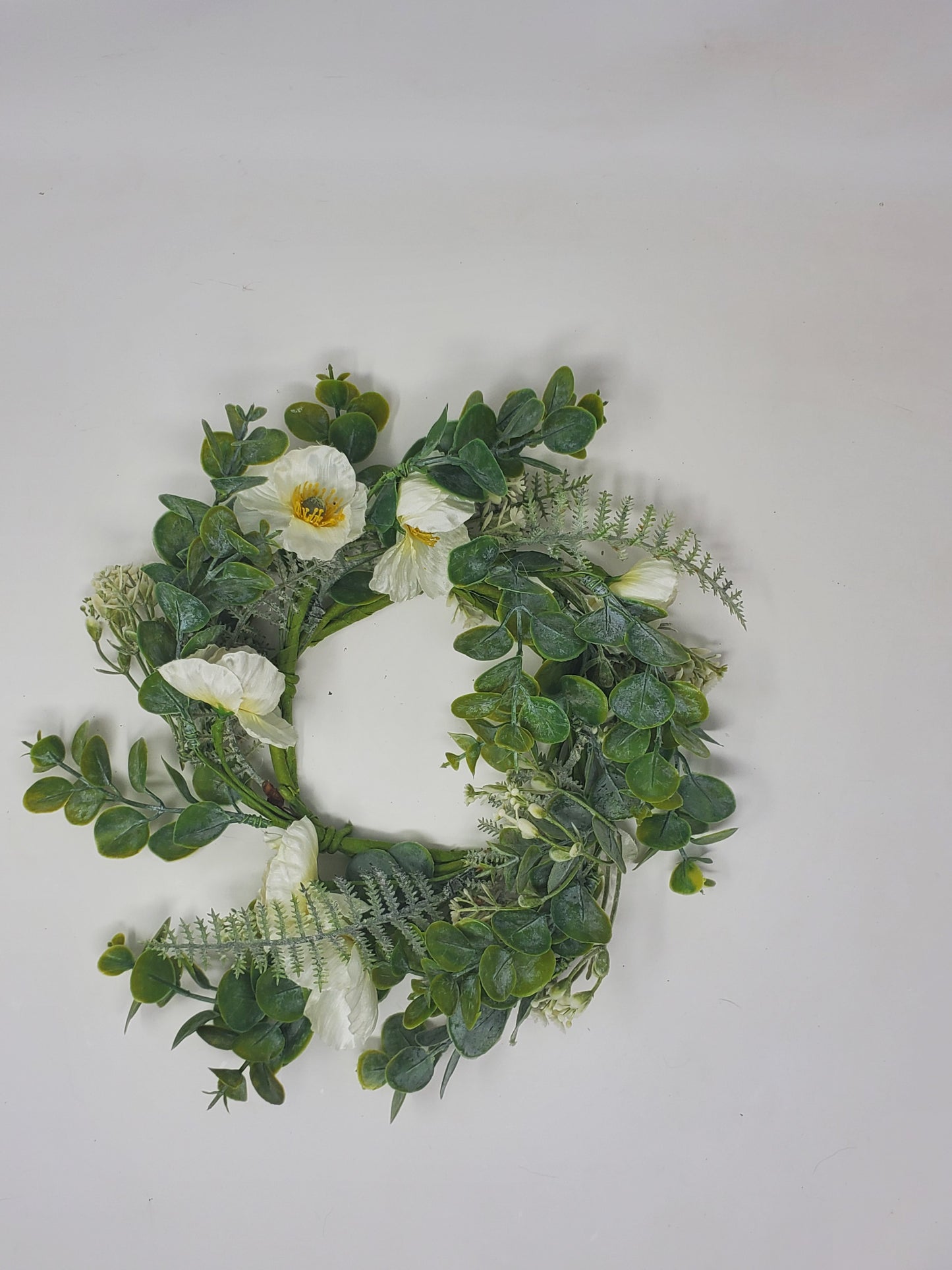Alabaster Poppy Candle Wreath 4.5"