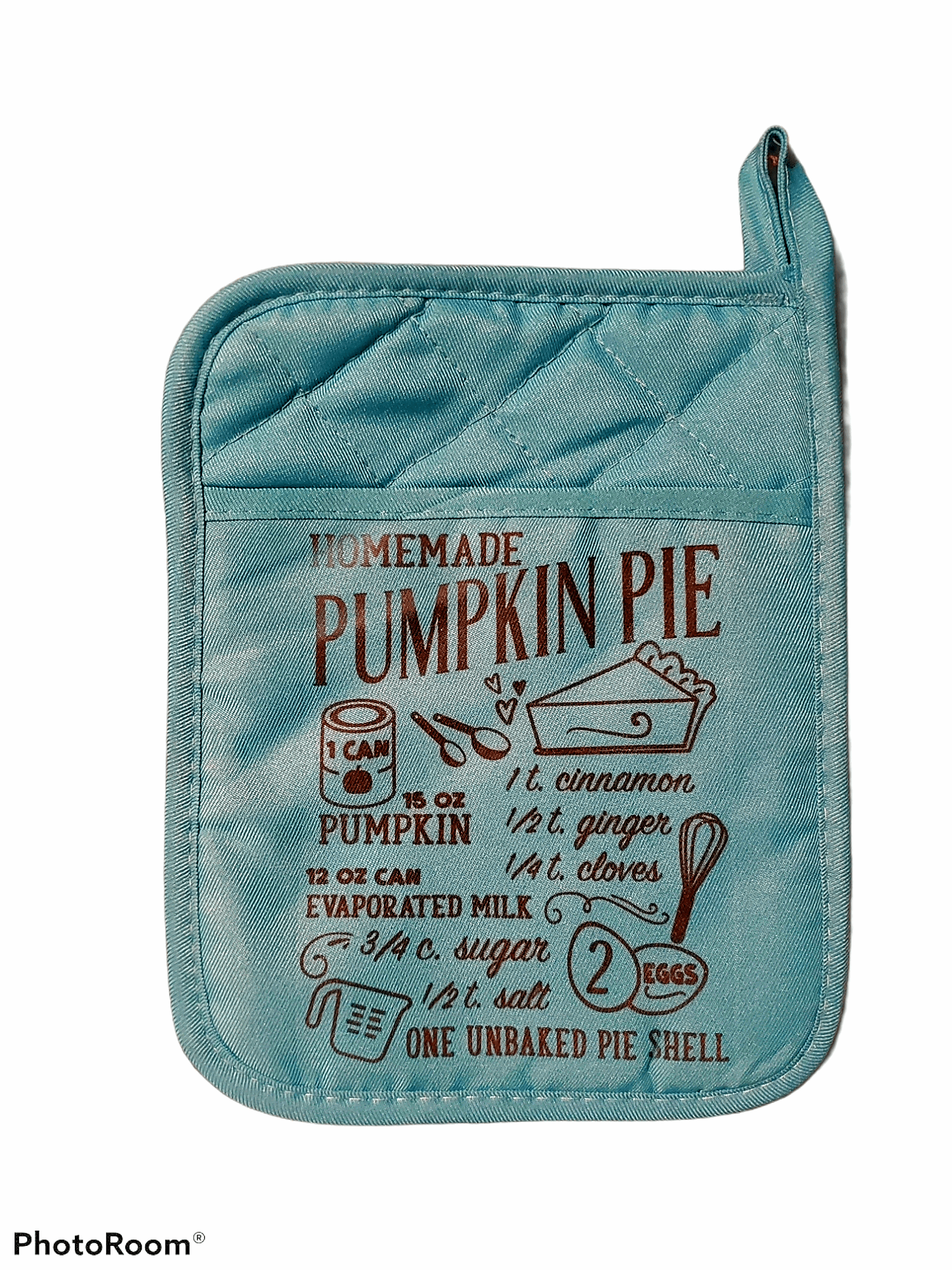 Pumpkin Pie Recipe Pot Holder - Erikas Crafts
