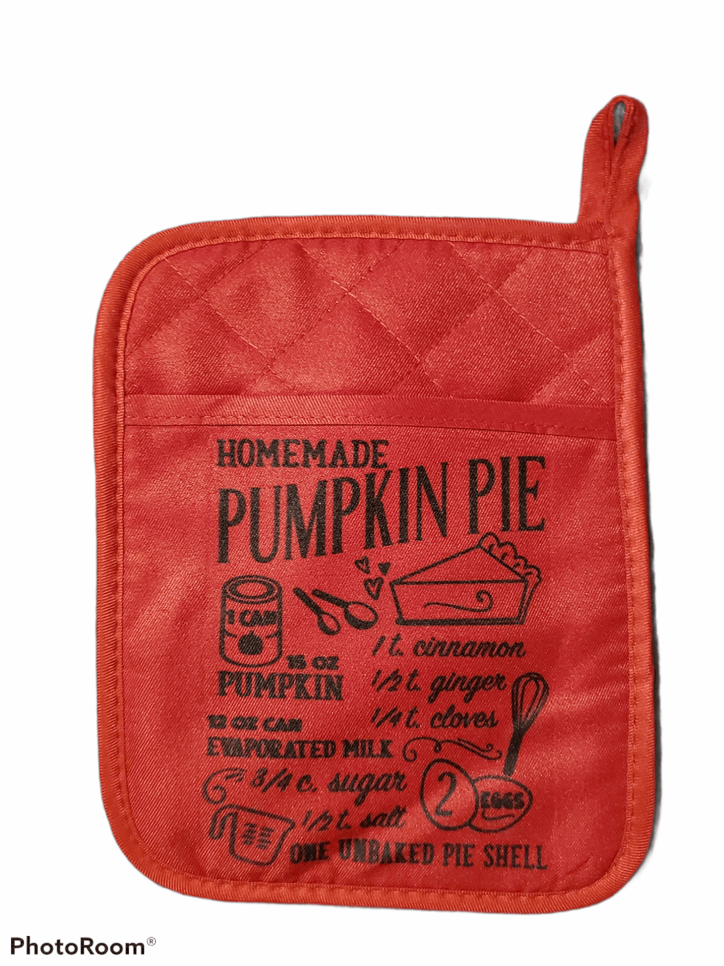 Pumpkin Pie Recipe Pot Holder - Erikas Crafts