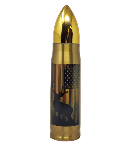 Mule Deer and Flag Bullet Thermos - Erikas Crafts