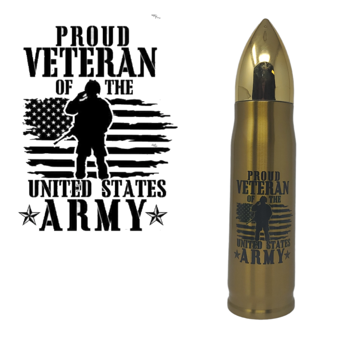 Army Veteran Bullet Thermos - Erikas Crafts