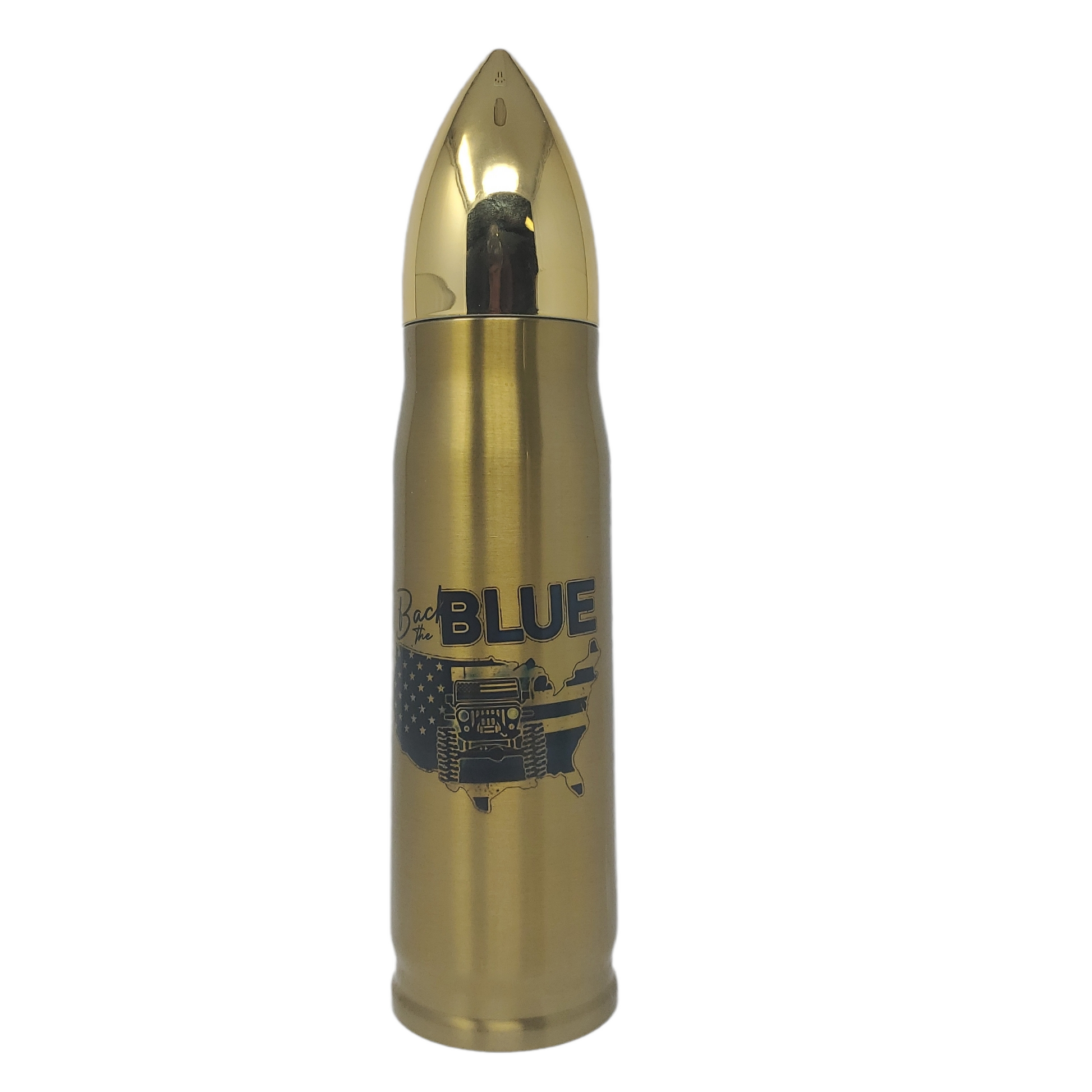 Back The Blue Jeep Bullet Thermos - Erikas Crafts